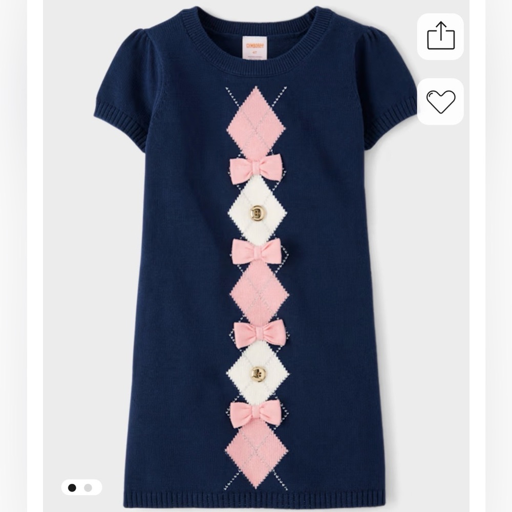 Girls Argyle Sweater Dress - Classroom Cutie - Blue